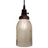 Big Rustic Star Mason Open Bottom Jar Pendant Lamp Hanging Light Primitive Decor