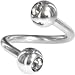 Swarovski Black Diamond Double Gem Spiral Twister Belly Ring