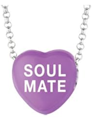 Sweethearts Enamel "Soul Mate" Heart on 16" Necklace Pendant with Gift Box