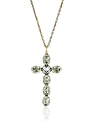 Liz Palacios "Arco Iris" Swarovski Elements Shining Cross Pendant Necklace