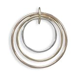 Graduated Three Ring Sterling Silver, 14 Karat Gold Plate and Rose Gold Plate Pendant