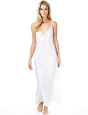 Autograph Linen Blend Ladder Stitch Nightdress