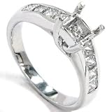 SI 1 Carat Princess Cut Diamond Engagement Cathedral Channel Set Mount Setting