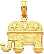 14K Gold 3D Republican Charm