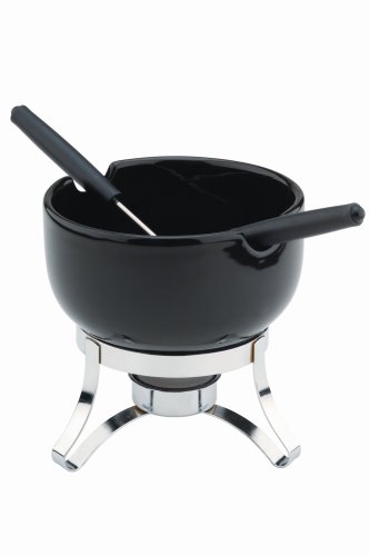 Typhoon Stoneware Chocolate Fondue, Black