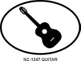 GUITAR Oval Bumper Sticker