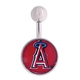 Los Angeles Angels 316L Stainless Steel Belly Ring - 14G - 3/8 Inch Bar Length - Sold Individually