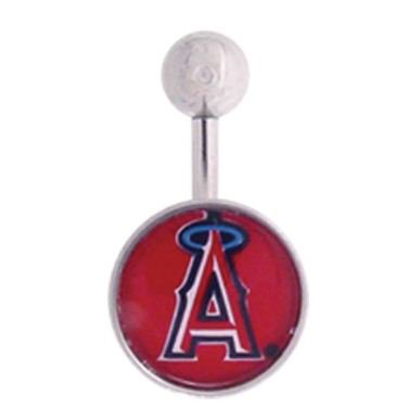 Los Angeles Angels 316L Stainless Steel Belly Ring - 14G - 3/8 Inch Bar Length - Sold Individually