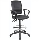 Drafting Stool with Loop Arms in Black