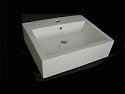 Furniture online: Ceramic Top Mount Square White Vessel Sink
