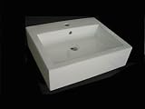 Ceramic Top Mount Square White Vessel Sink