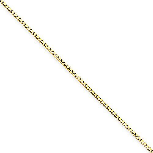 1mm Solid 14K Yellow Gold High Polish Classic Box Link Chain Necklace - 22" inches