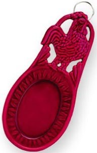 Spoon Rest Red Rooster Pattern