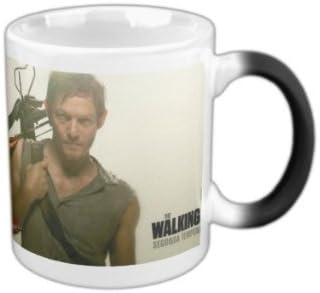 KILOLO Custom picture the walking dead Magic Mug Coffee Tea Milk Hot Cold Heat Sensitive Color changing Black and White Morphing Mug 11 Oz Ceramic Mug