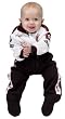 Jr. Champion Racing Suit, size 6 to 12 Month, (black/white)