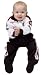 Jr. Champion Racing Suit, size 6 to 12 Month, (black/white)