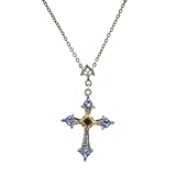 The Vatican Library Collection Antique Designed Pewter Cross Necklace