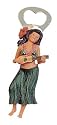 HAWAIIAN BOTTLE OPENER - HULA GIRL W/ UKULELE