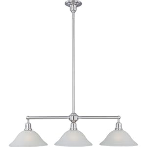 Maxim Lighting 11093SVSN Bel Air 3-Light Island Pendant, Satin Nickel with Soft Vanilla...