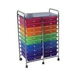 20 Plast.Drawer Trolley w/1 Met. Shelf w/6 casters