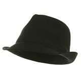 Big Size Cotton Pique Fedora Hat-Black