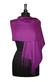 IMAGE OF 100% Pashmina Dark Purple Shawl Wrap. Woman's Purple Wrap