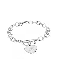 Cable Bracelet with Toggle Clasp & Heart Charm