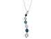 Blue & White Diamond 2/5 Carat (ctw) Journey Pendant in 14K White Gold with Chain