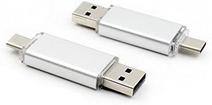 YooType Ultra thin 16G OTG data traveler USB 3.1 flash drive with type C and USB 2.0 connector for smart phone notebook and computer (Silver)