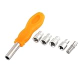 uxcell 6 in 1ドライバービットセット ドライバービット 六角ナットビット 滑り止めグリップ