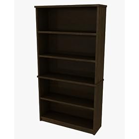 Chocolate Five Shelf Bookcase Chocolate by Bestar Office Furniture