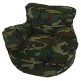 Comfort Research Twill Camouflage CLUB CHAIR BEAN BAG 34W x 24D x 38 High Frameless Chair