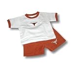 University of Texas Austin UT Longhorns - Children / Kid's 2pc Ringer Shirt & Short Set - Bevo Logo