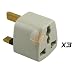 3 Pk USA to UK Converter travel Plug Adapter 2 - 3 Pin