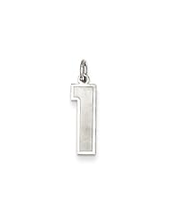 The Jersey Medium Jersey Style Number 1 Pendant in Sterling Silver