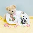 Baby Hugs Baby Animals Bibs Stamped Cross Stitch Kit - 9"X14" Set Of 2