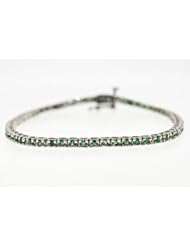 Classic 4 Prong 1.75ct Genuine Emerald Bracelet 18k Gold Plated Sterling Silver