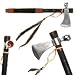 New Trademark Tomahawk Peace Pipe 19 Inches With Wood Handle Indian Chief Engraved On The Axe Blade