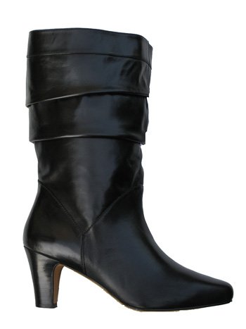 Thyme Super Wide Mid-Calf Boot Black Leather or Brown Leather
