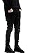 Krralinlin Mens Slim Fit Black Ripped Skinny Destroyed Denim Jeans