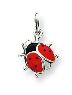 Sterling Silver Ladybug Charm with 20 inch Sterling Silver Chain