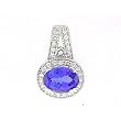 14K White Gold Tanzanite and Diamond Pendant