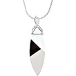 Genuine White Quartz, Smoky Quartz & Onyx Pendant with 18" chain Necklace
