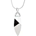 Genuine White Quartz, Smoky Quartz & Onyx Pendant with 18" chain Necklace