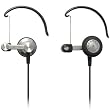 Ear-bud/clip-on hybrid dynamic headphones (silver finish), 15.4 mm drivers with neodymium magnet systems, 3.5 mm connector