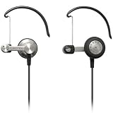 Ear-bud/clip-on hybrid dynamic headphones (silver finish), 15.4 mm drivers with neodymium magnet systems, 3.5 mm connector
