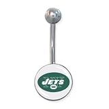 New York Jets 316L Stainless Steel Belly Ring - 14G - 7/16 Inch Bar Length - Sold Individually