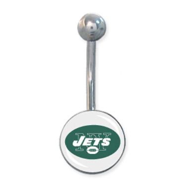 New York Jets 316L Stainless Steel Belly Ring - 14G - 7/16 Inch Bar Length - Sold Individually