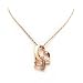 Fashion Rose Gold Metal Double Heart Shaped Pendant Necklace; 16