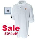 Men's Golf Polo Shirt White Pug Fawn